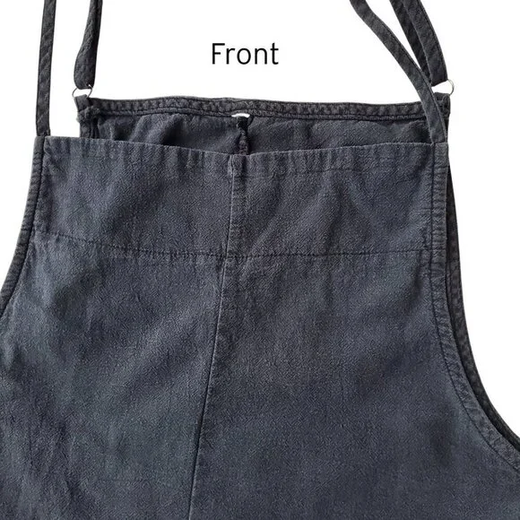 Lagenlook Lightweight Overalls Adjustable Cropped Charcoal Grey Size S/M - Picture 4 of 16